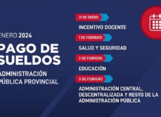 Los sueldos de la administración pública se depositarán a partir del 31 de enero