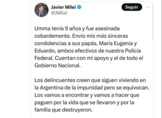 Milei: “Umma fue asesinada cobardemente; vamos a hacer que paguen por la vida que se llevaron”
