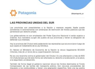 Continúa la pelea entre los gobernadores del sur y Milei