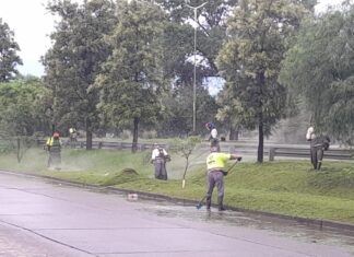 Amplio operativo de desmalezado en canales, platabandas y vías del ferrocarril