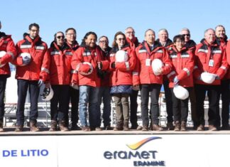 Sáenz y autoridades de Eramine inauguraron la primera mina en producción de litio de Salta