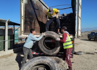 Retiran más de 120 toneladas de neumáticos acopiados en el Relleno Sanitario