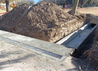 Finalizó la construcción de las rejas de captación de la plaza Gurruchaga