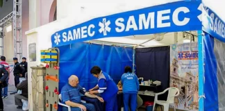 SAMEC instaló un puesto sanitario fijo en la Catedral para la cobertura sanitaria del Milagro Salteño