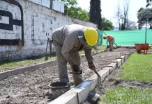 La plaza Evita se transforma: avanzan las obras de renovación