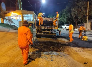 Se ejecutaron obras de bacheo en frío en inmediaciones al Templete a San Cayetan