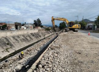 El municipio continúa con las obras de reconstrucción del canal pluvial Yrigoyen