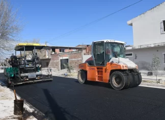 Efectuaron obras de pavimentación en el barrio 20 de Junio
