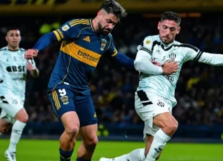 Boca empató 2-2 con Central Córdoba y no pudo alcanzar la cima de su zona