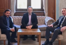 Adorni y Santilli recibieron al gobernador Gustavo Sáenz