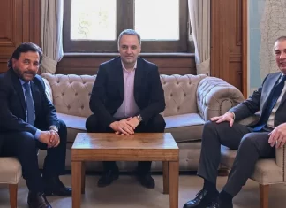 Adorni y Santilli recibieron al gobernador Gustavo Sáenz