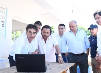 El Gobernador verificó el alteo del dique El Limón que duplica la reserva de agua para el departamento San Martín