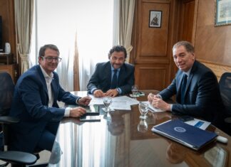 Sáenz se reunió con Santilli y Guberman para analizar el avance de obras financiadas por Nación