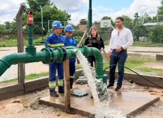 Avanza la puesta en funcionamiento del nuevo pozo de agua en Hipólito Yrigoyen