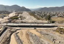 Sáenz supervisó la obra sobre el puente del rio Vaqueros y Circunvalación