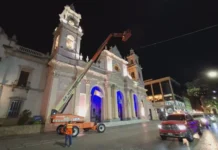 Comenzó la renovación del sistema de iluminación de la Catedral Basílica