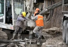 Comenzó la colocación de hormigón en los pilotes del nuevo puente de Santa Lucía