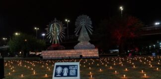 Velas prendidas en la tradicional Vigilia del Peregrino en Limache