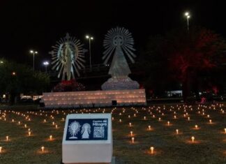 Velas prendidas en la tradicional Vigilia del Peregrino en Limache